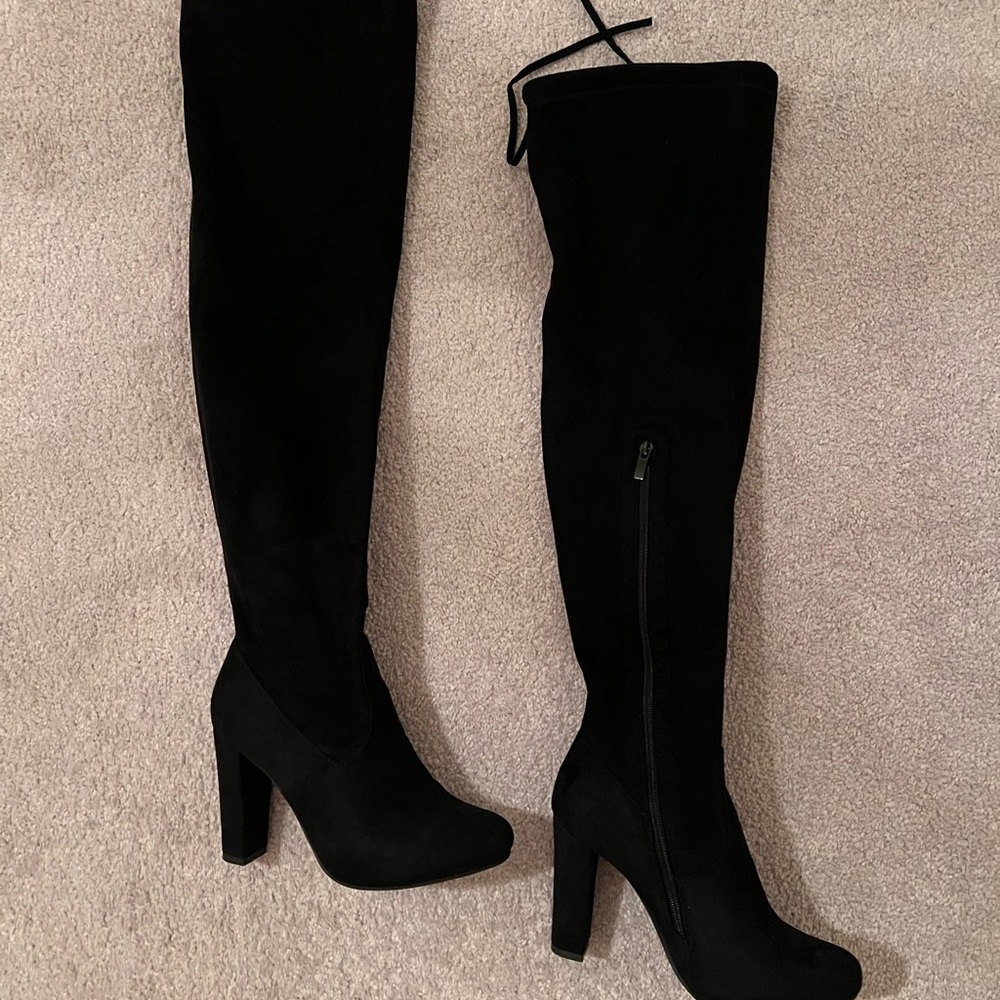 TOP Moda Black Over the Knee Boots